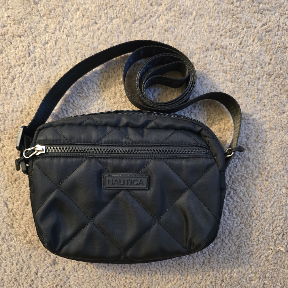 Nautica Black Quilted Crossbody Bag